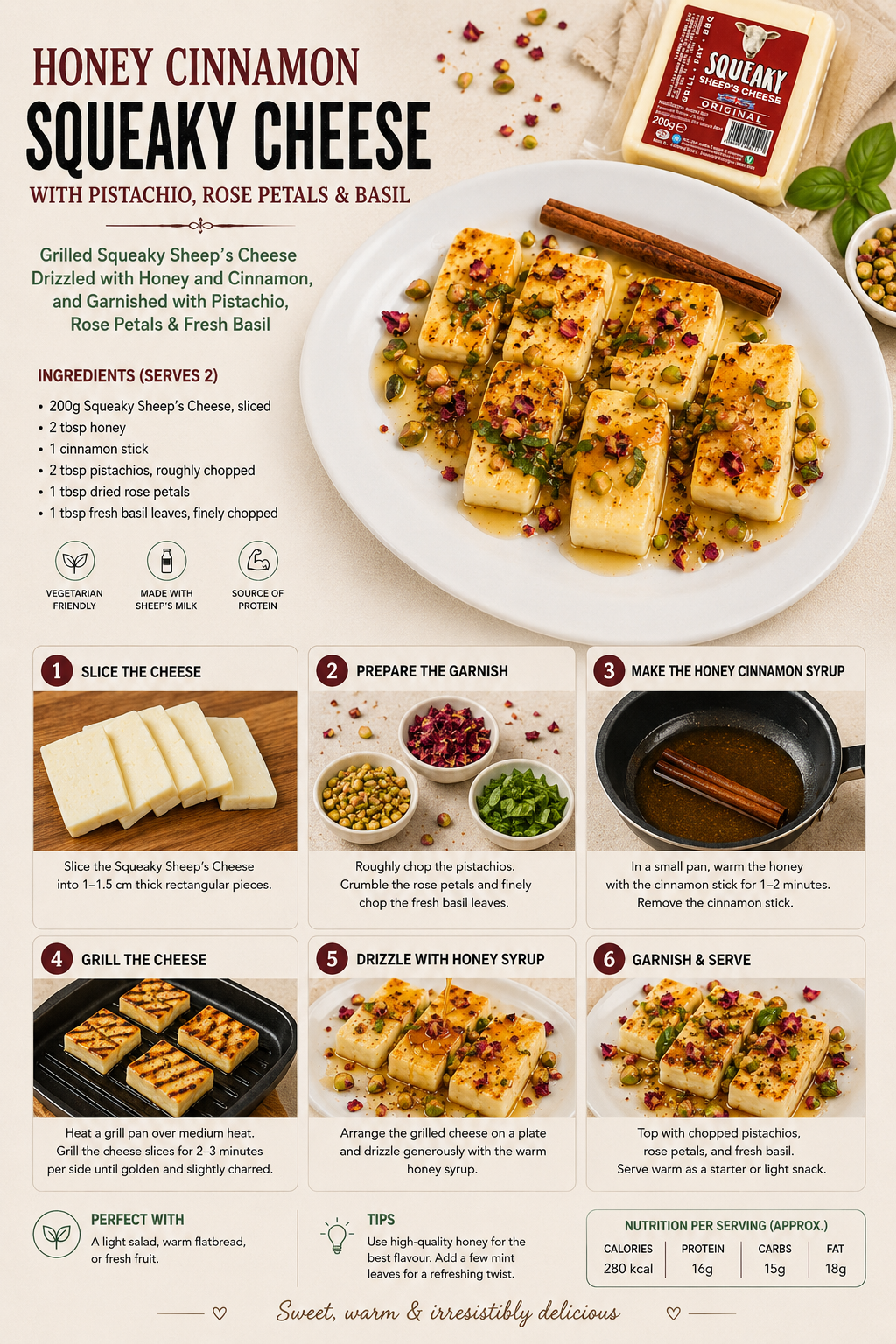 Honey Cinnamon Grilled Sheep’s Squeaky Cheese Recipe