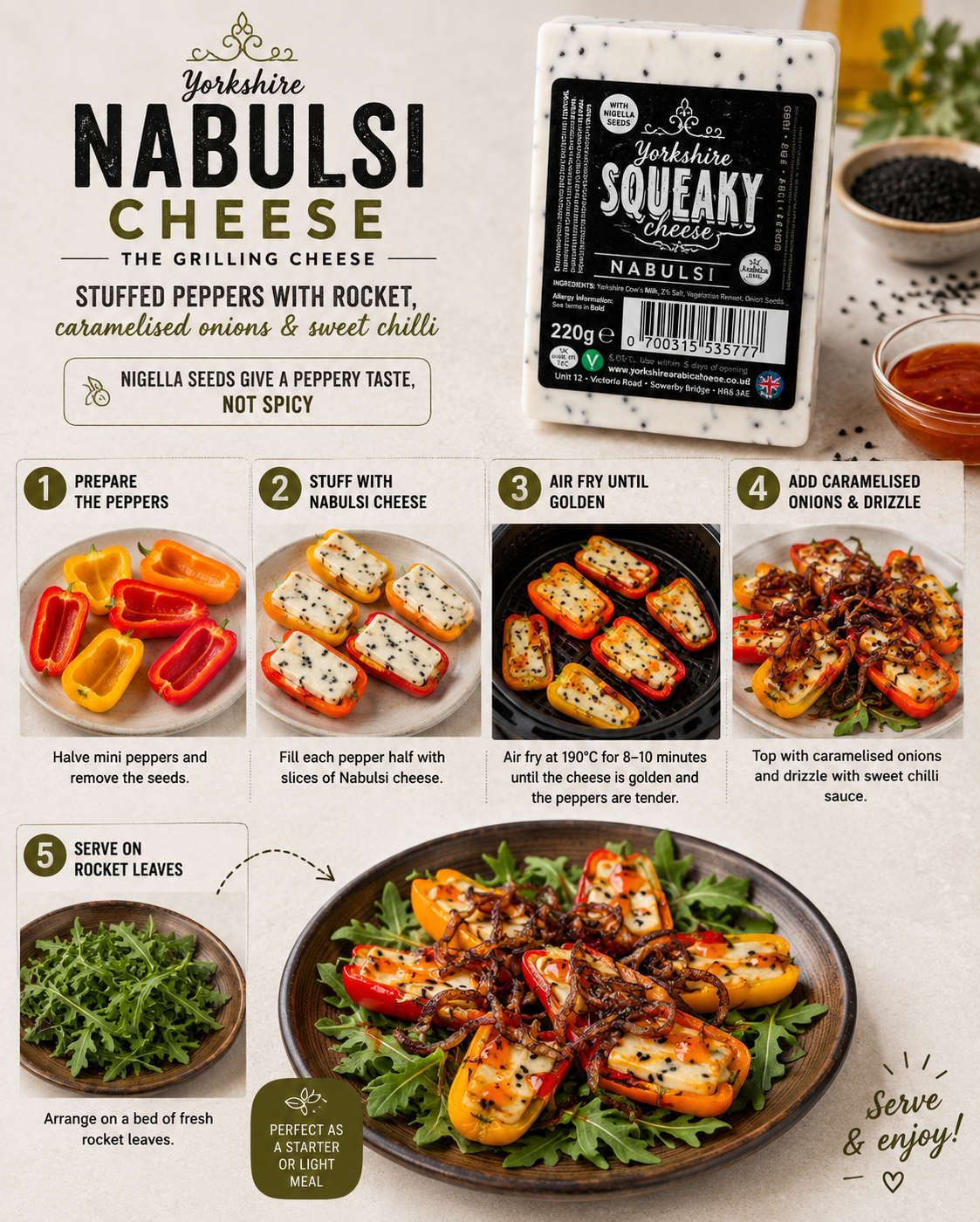 Nabulsi Cheese Stuffed Mini Peppers
