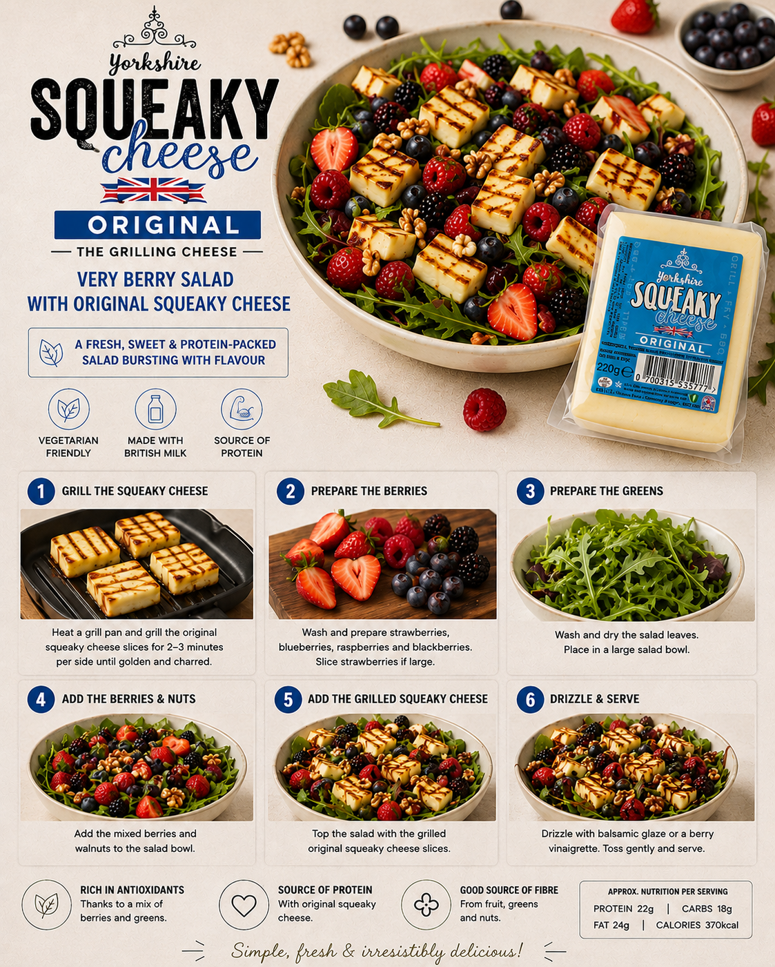 Very Berry Squeaky Cheese Salad